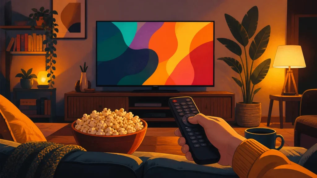 Ilustração editorial sobre onde assistir filmes e séries