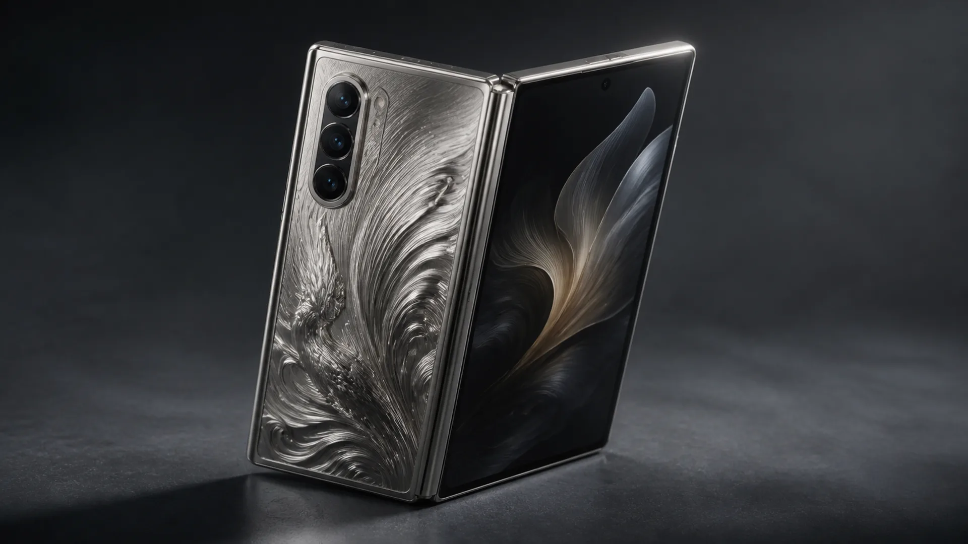 Ilustração conceitual de um possível iPhone 18 Ultra dobrável